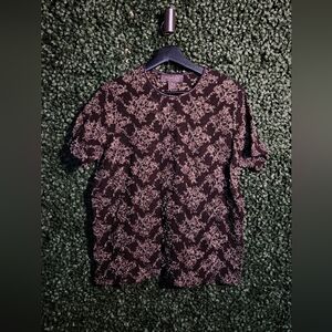 Lane Bryant Brown And Shimmer Sheer Shirt